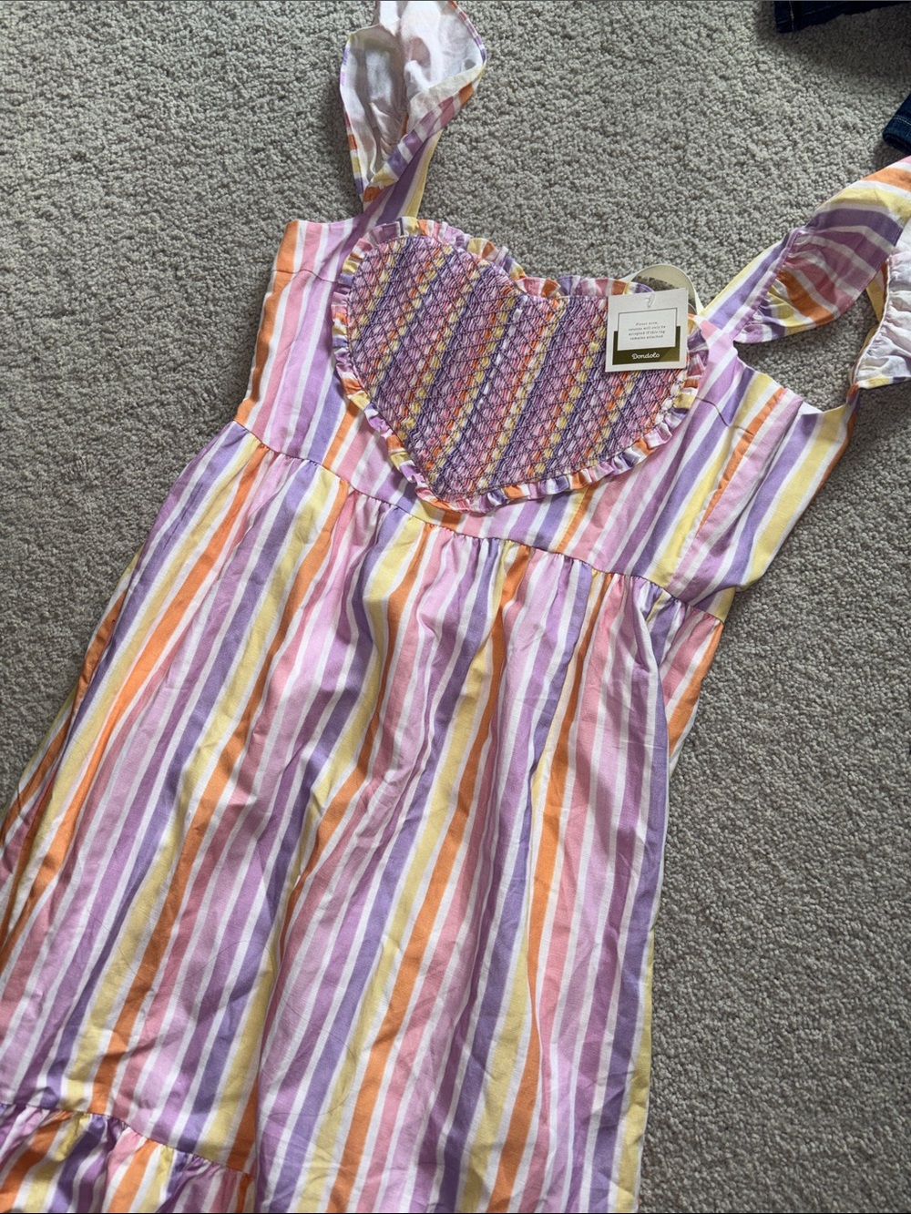 Dondolo heart sunny dress pastel stripe
